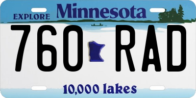 MN license plate 760RAD
