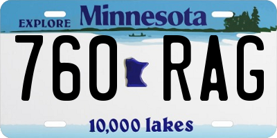 MN license plate 760RAG