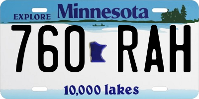 MN license plate 760RAH