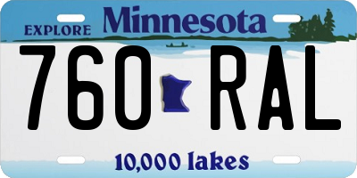 MN license plate 760RAL