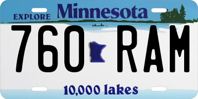 MN license plate 760RAM