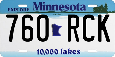 MN license plate 760RCK