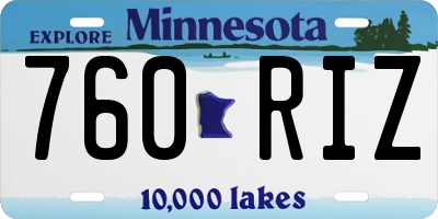 MN license plate 760RIZ