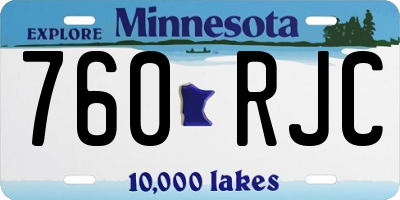 MN license plate 760RJC