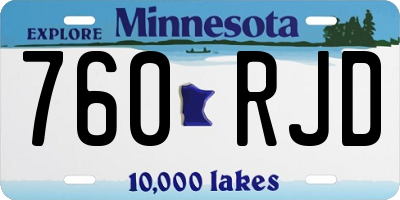 MN license plate 760RJD