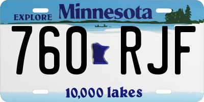 MN license plate 760RJF