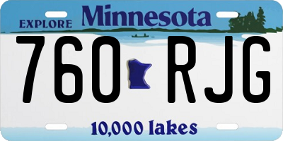 MN license plate 760RJG