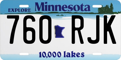 MN license plate 760RJK