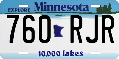 MN license plate 760RJR