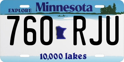 MN license plate 760RJU