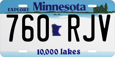 MN license plate 760RJV