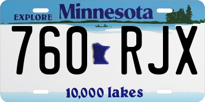 MN license plate 760RJX