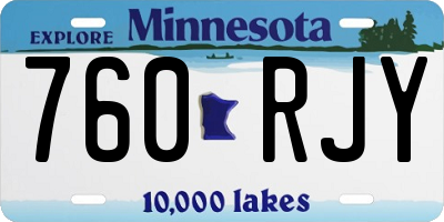 MN license plate 760RJY