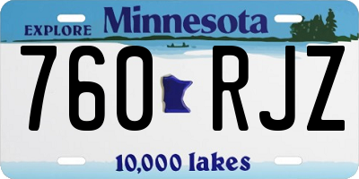 MN license plate 760RJZ