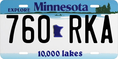 MN license plate 760RKA