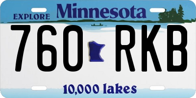 MN license plate 760RKB