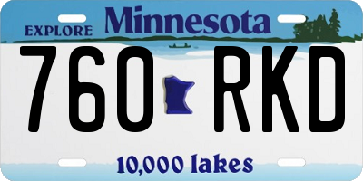 MN license plate 760RKD