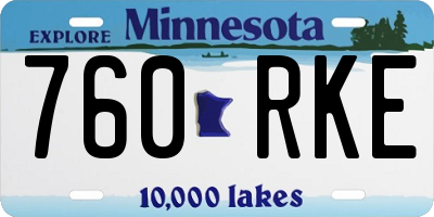 MN license plate 760RKE