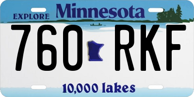 MN license plate 760RKF