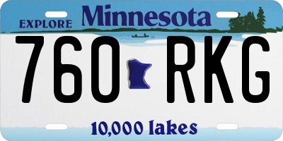 MN license plate 760RKG