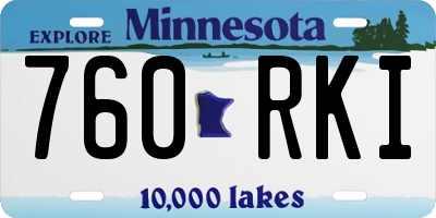 MN license plate 760RKI