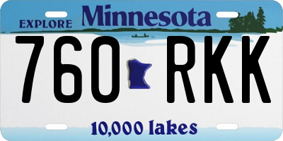 MN license plate 760RKK