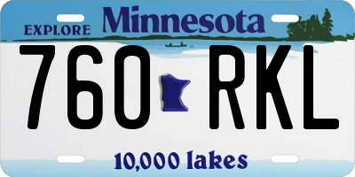 MN license plate 760RKL