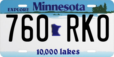MN license plate 760RKO