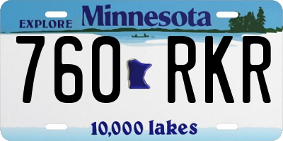MN license plate 760RKR