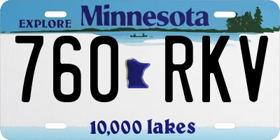 MN license plate 760RKV