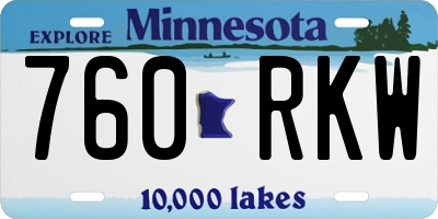 MN license plate 760RKW