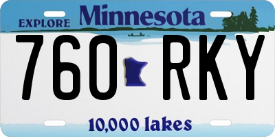 MN license plate 760RKY