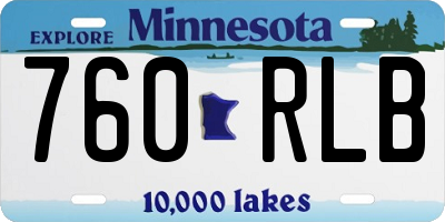 MN license plate 760RLB