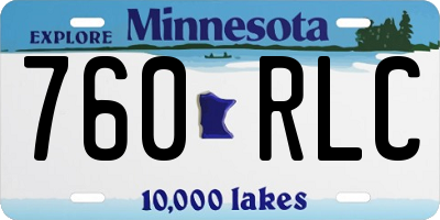 MN license plate 760RLC