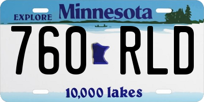 MN license plate 760RLD