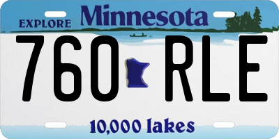 MN license plate 760RLE