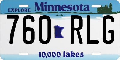 MN license plate 760RLG