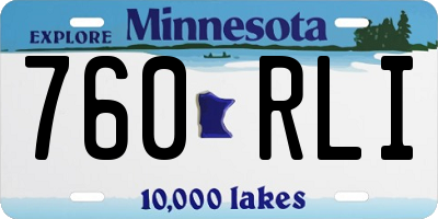 MN license plate 760RLI