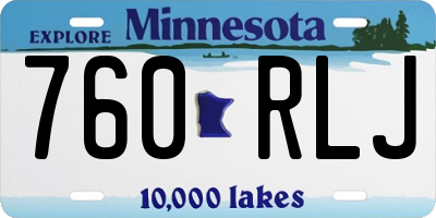 MN license plate 760RLJ