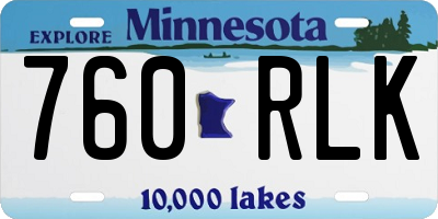 MN license plate 760RLK