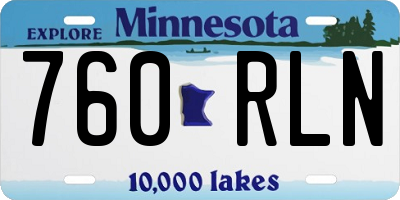 MN license plate 760RLN