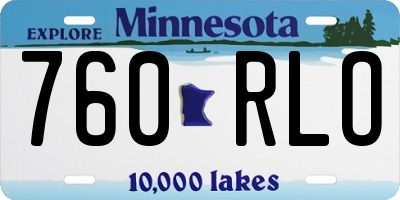MN license plate 760RLO