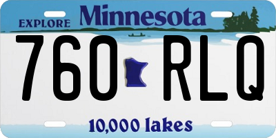 MN license plate 760RLQ