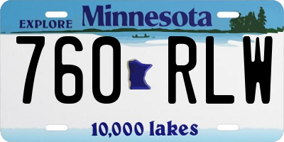 MN license plate 760RLW