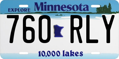 MN license plate 760RLY