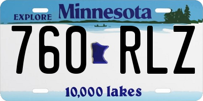 MN license plate 760RLZ