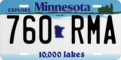 MN license plate 760RMA