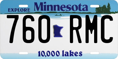 MN license plate 760RMC