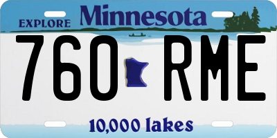 MN license plate 760RME