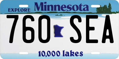 MN license plate 760SEA